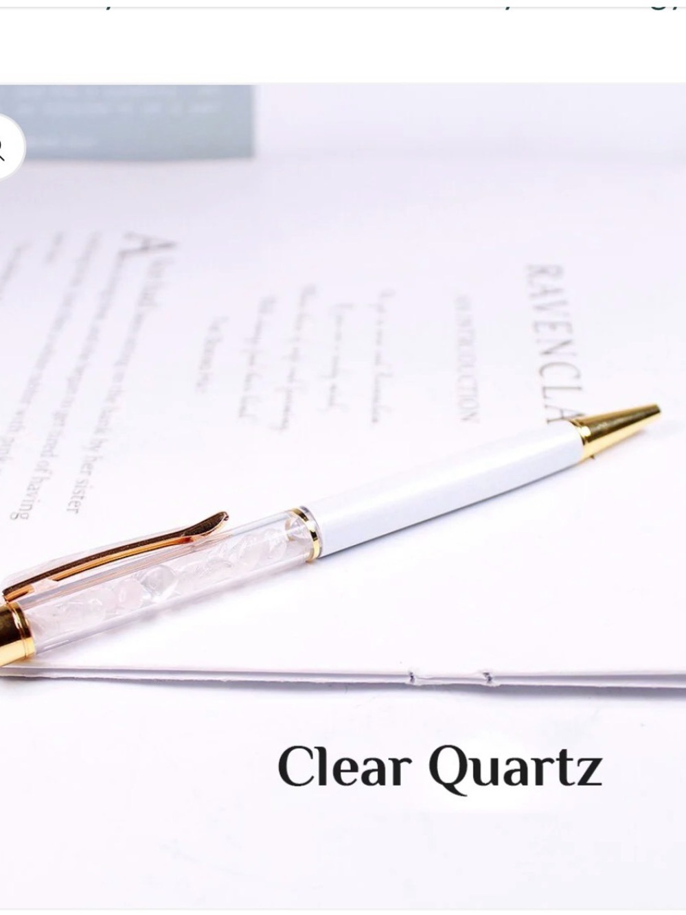 Gem Pen Clear Quartz Crystal Ballpoint Pen